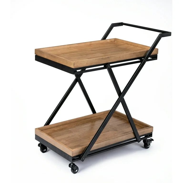 Better Homes & Gardens Entertainment Cart, Wood and Black | Walmart (US)