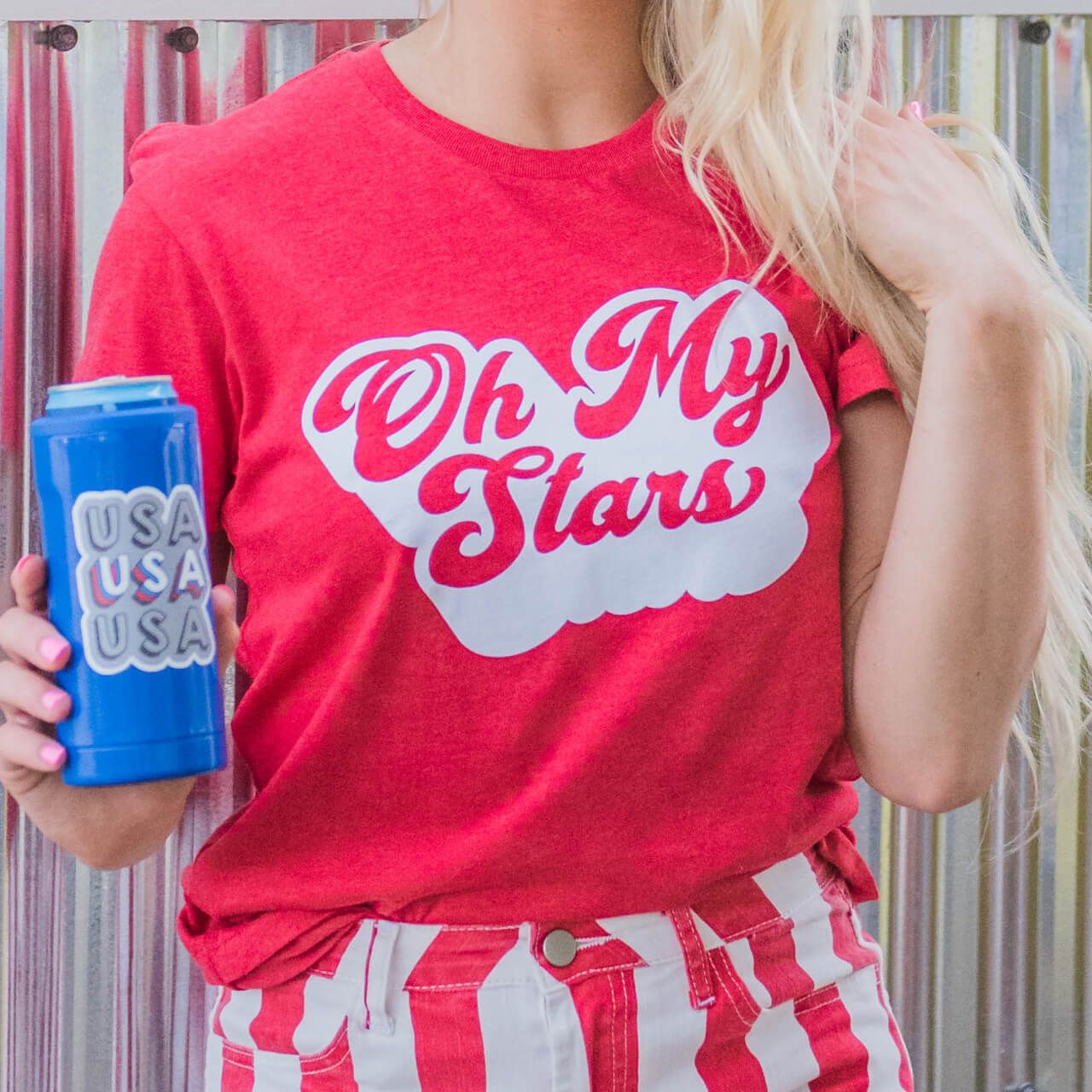 Oh My Stars Patriotic T-Shirt | Red Short-Sleeve Tee | Southern Made Tees | Shop Southern Made & Southern Made Tees