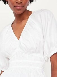 Smocked V-Neck Peplum Top | Old Navy (US)