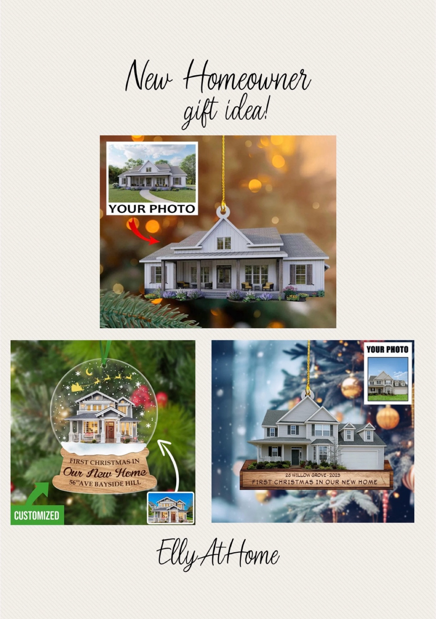 New homeowner gift idea! Beautiful personalized ornaments from Etsy. Holiday, Christmas home decor accessories under $20! 

#LTKHoliday #LTKFindsUnder50 #LTKFamily