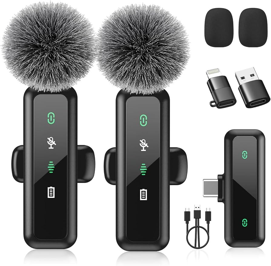 Wireless Lavalier Microphone for iPhone 15/16-2 Pack USB-C Mini Mic for iPhone, Android, iPad wit... | Amazon (CA)