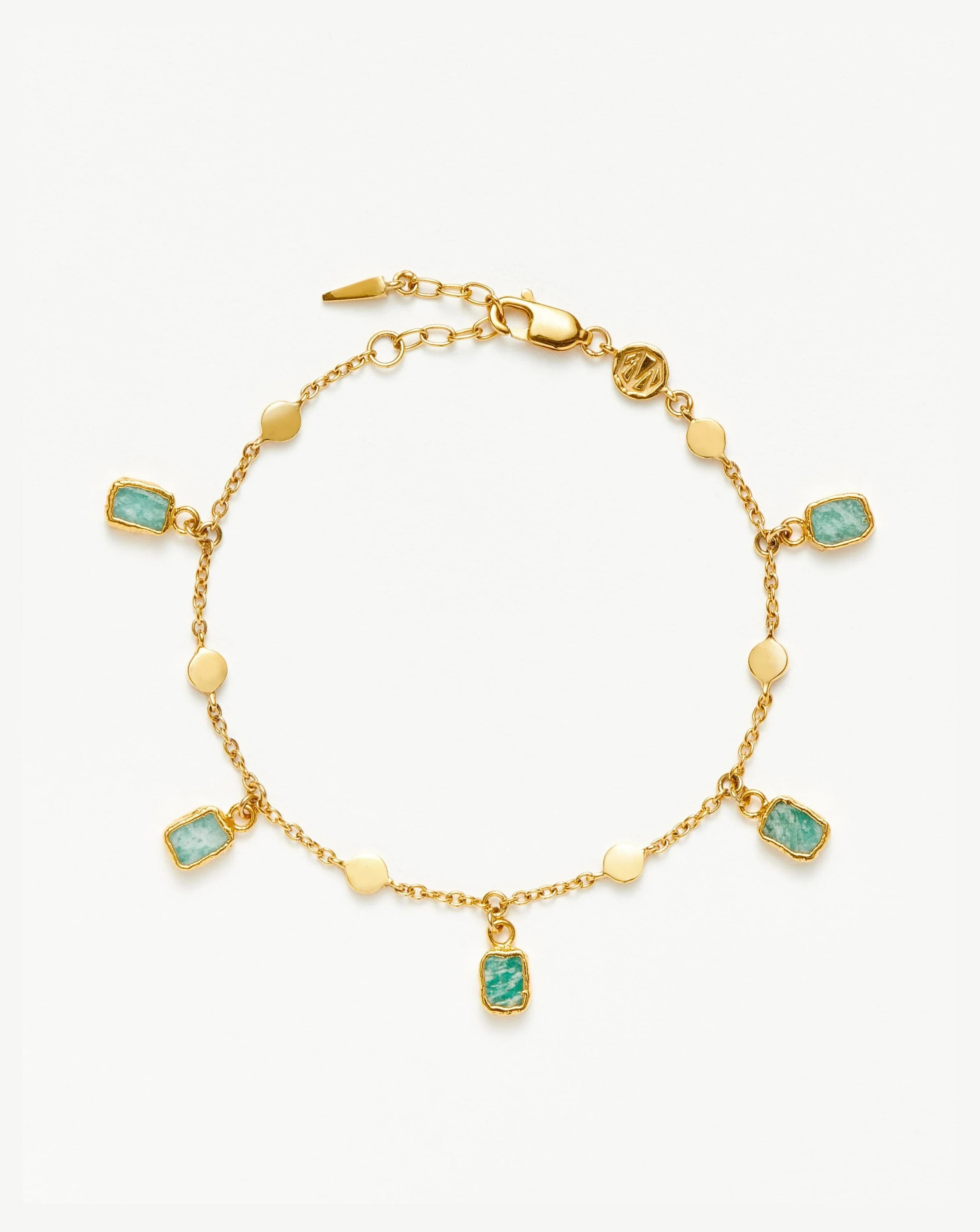 Lena Charm Bracelet | 18ct Gold Plated/Amazonite Bracelets | Missoma UK