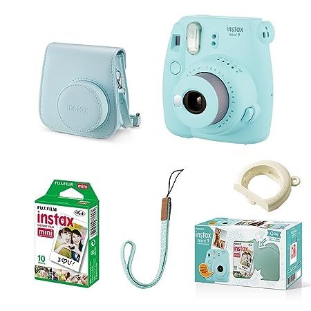 Kit Câmera instantânea Fujifilm Instax Mini 9 c/ Bolsa e Filme 10 poses - Azul Aqua | Amazon (BR)