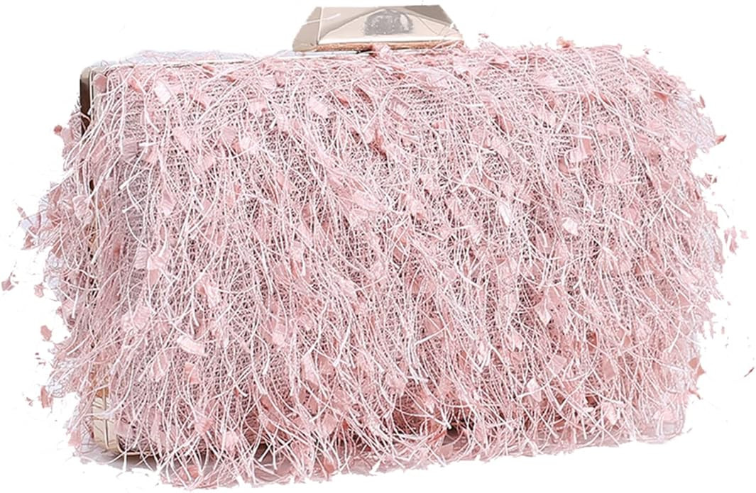 Small Clutch Purses for Women Fluffy Evening Bag | Amazon (US)