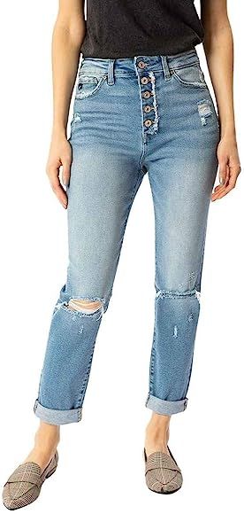 Kan Can Women's High Rise Mom Jeans | Amazon (US)
