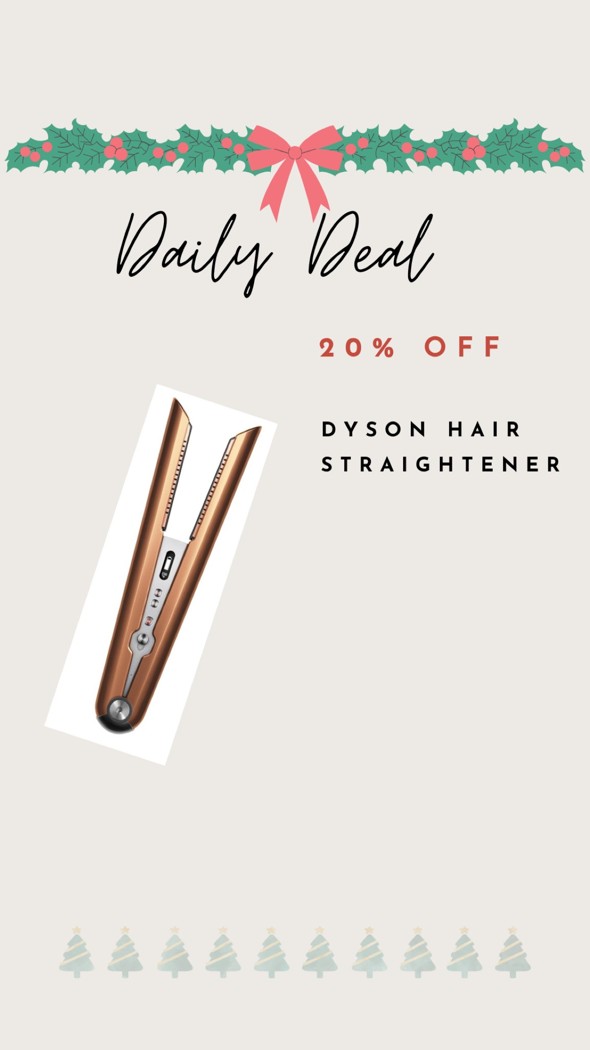Daily Amazon deal! 20% off the dyson hair straightener right now. Amazing deal and the best gift idea for her this holiday 🎁

#LTKGiftGuide #LTKHoliday #LTKBeauty