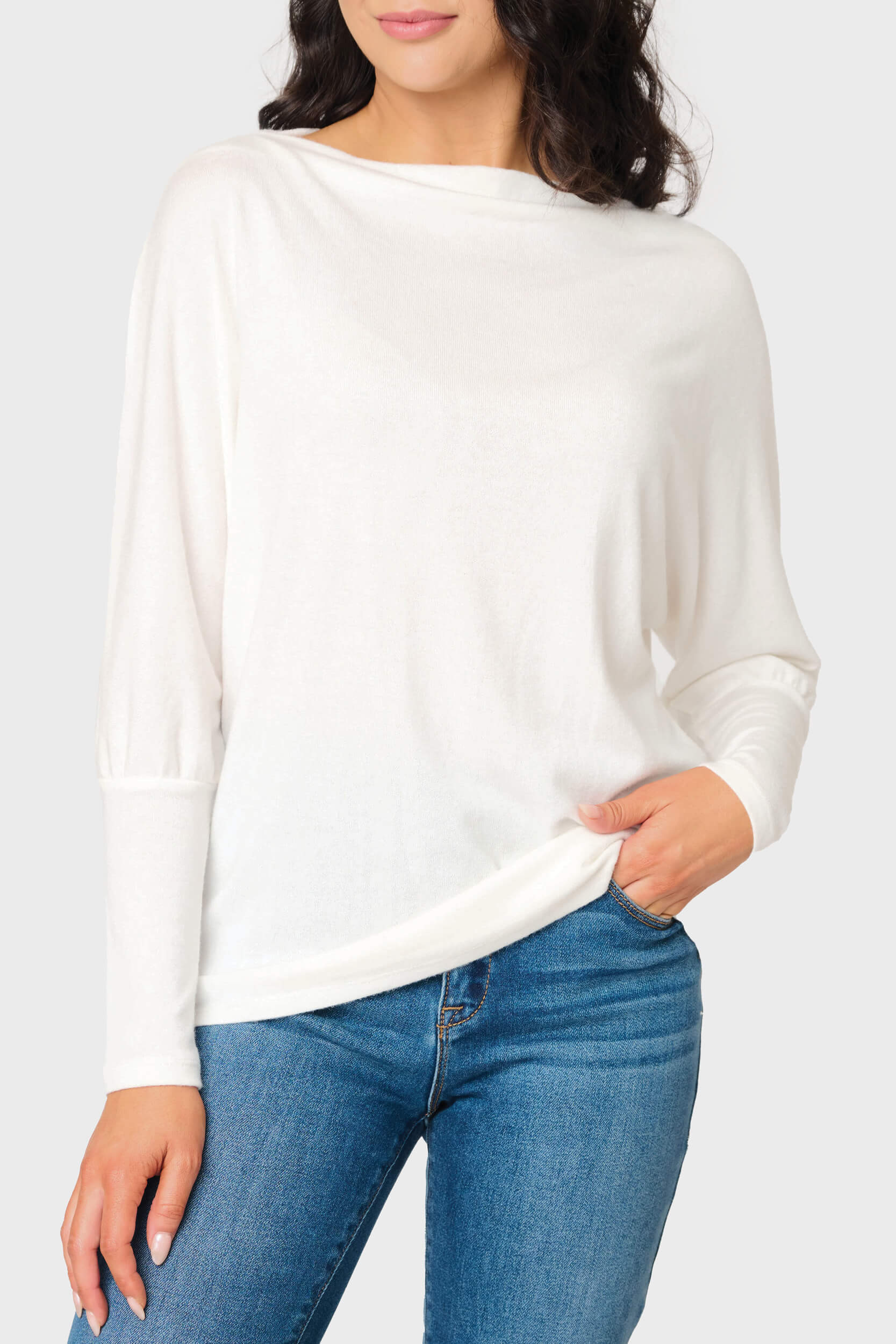 Slouchy Off-Shoulder Sweater Top | Cashmere Knit | Gibson