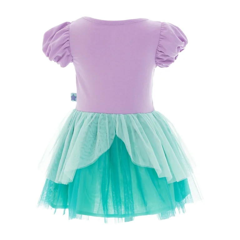 Disney Princess Toddler Girls Little Mermaid Cosplay Dress with Puff Sleeves, Sizes 12M-5T | Walmart (US)