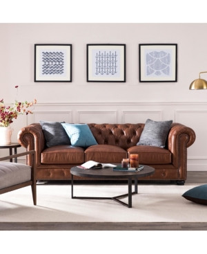 Alexandon Leather Chesterfield Sofa | Macys (US)