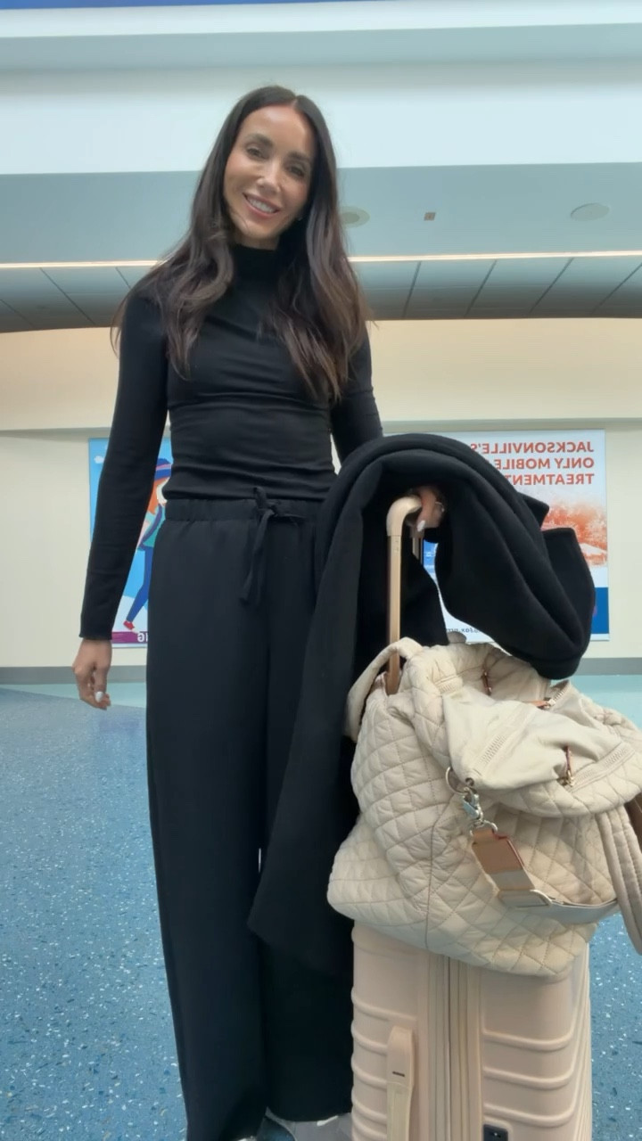 Einter travel outfit, NY winter outfit, airport outfit, black coat, all black outfit, business casual, comfy chic, annabrstyle

#LTKTravel #LTKOver40