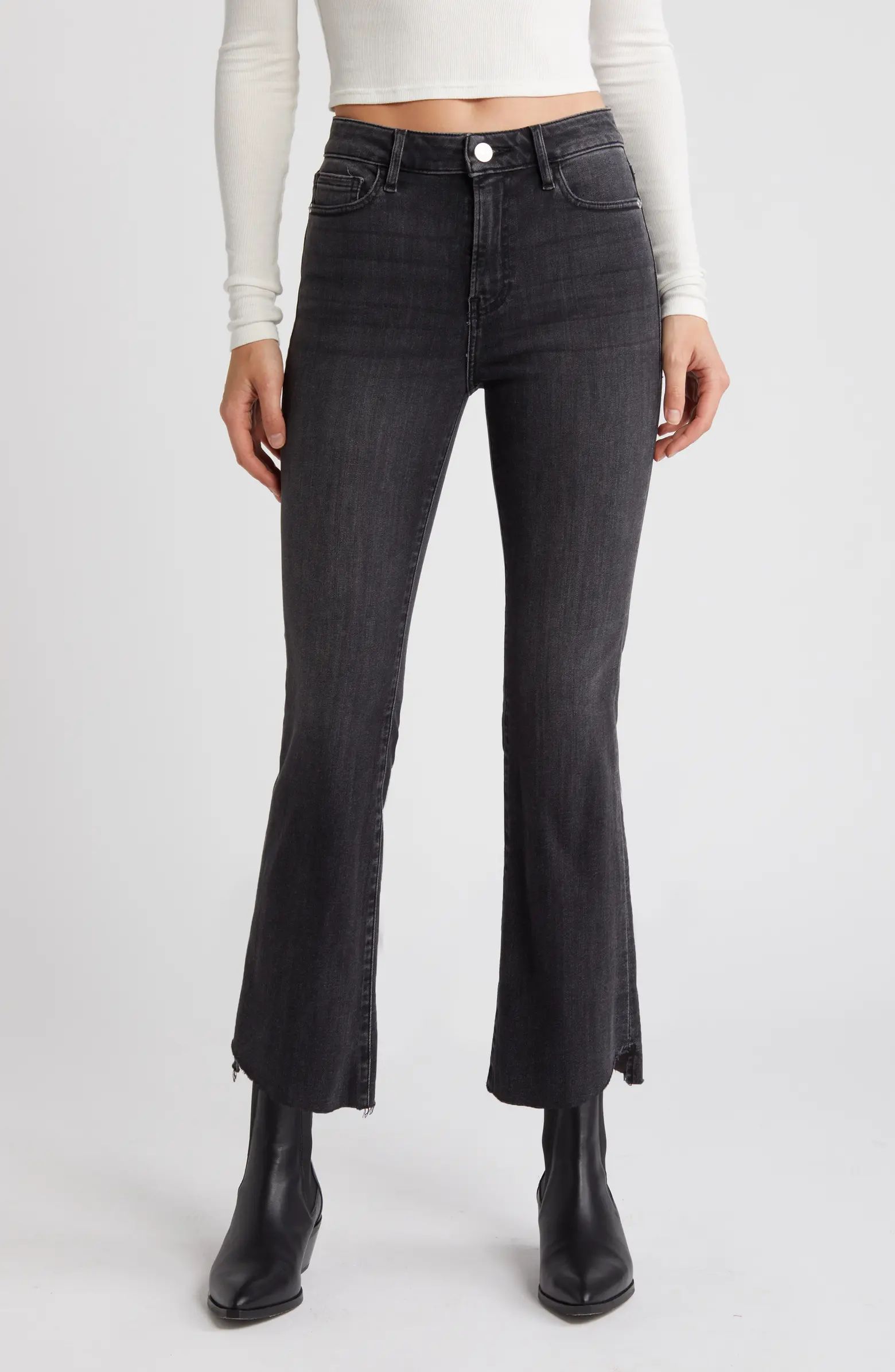 Le Crop Mini Boot Cascade Raw Hem Jeans | Nordstrom