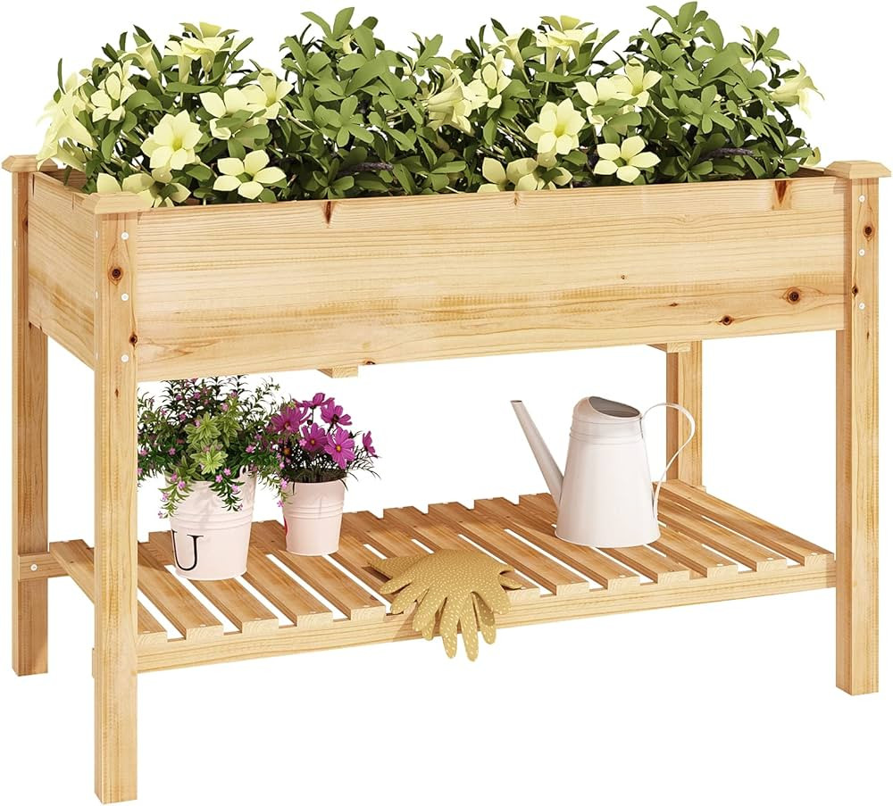 sogesfurniture Outdoor Planter Bed, Wood Garden Resists rotting Backyard Patio Grow Flowers Veget... | Amazon (CA)