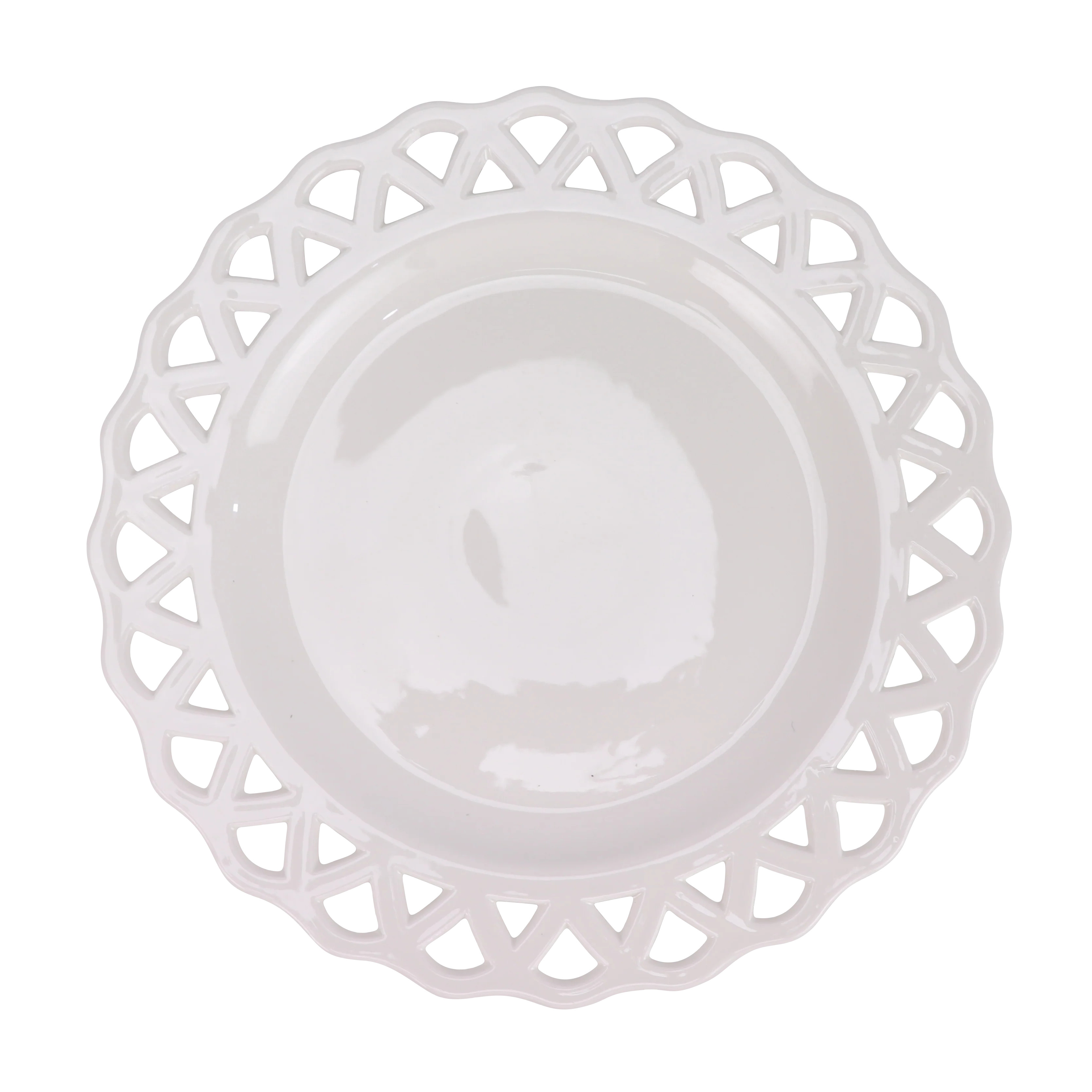 White Pierced Scalloped Charger | The Enchanted Home