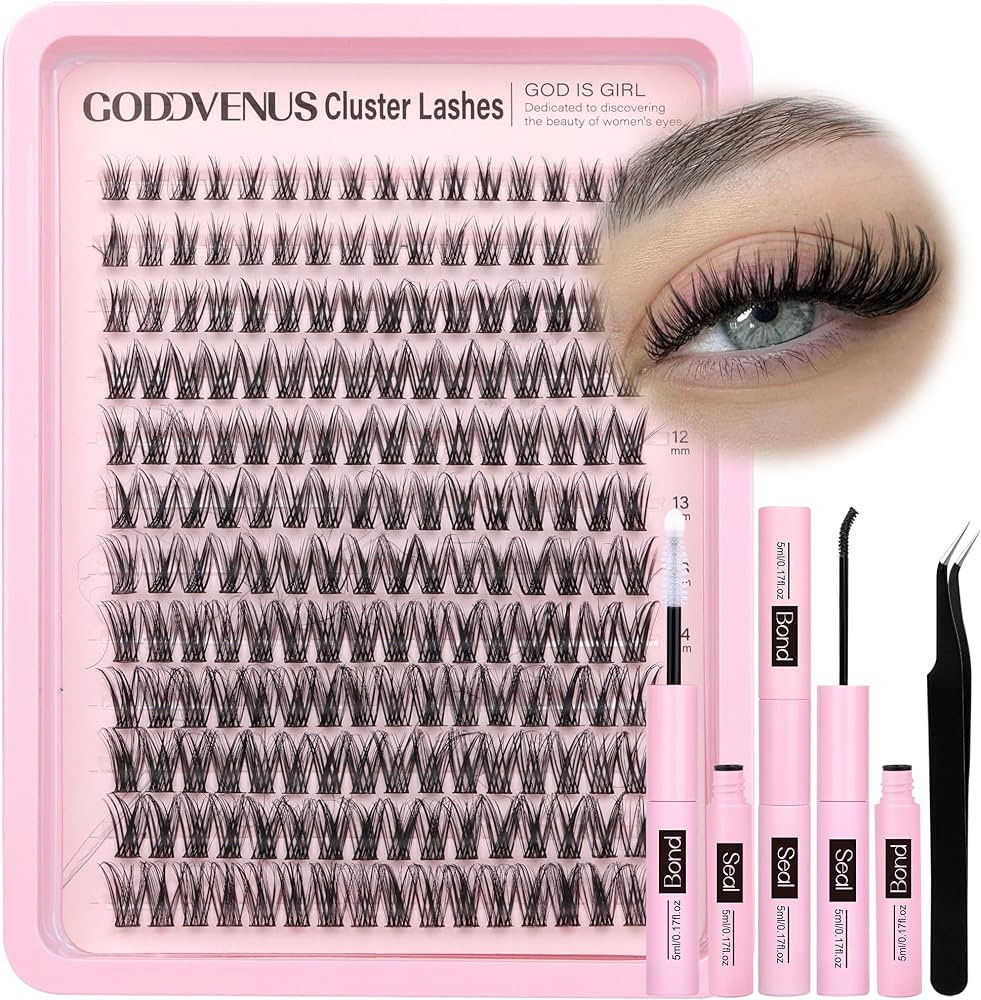 Goddvenus Lash Clusters Kit Wispy Lash Extension Kit Waterproof Lashes Clusters DIY Eyelash Clust... | Amazon (US)