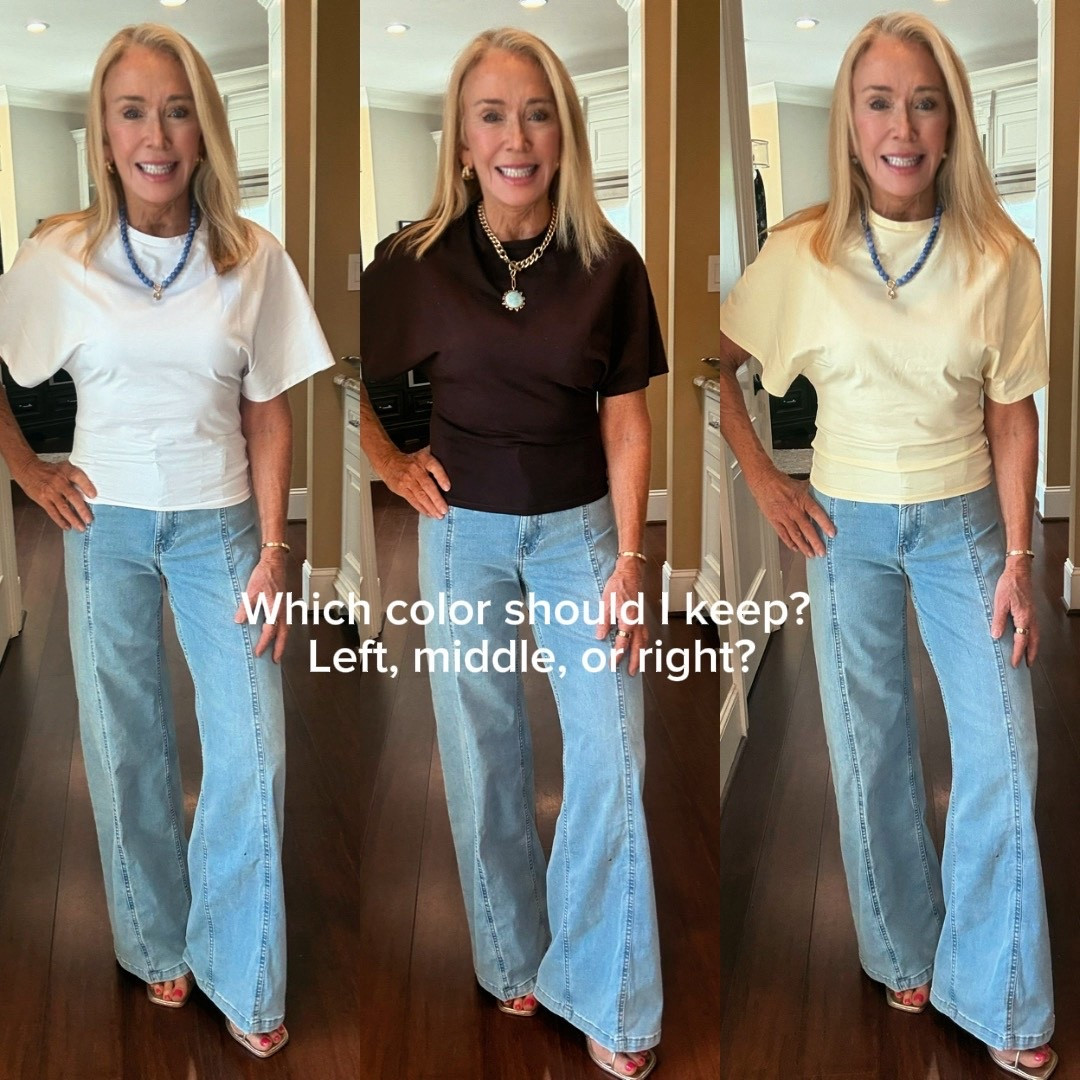Same jeans. Same top. Different color, different vibe. Which one is your favorite? 💛

#styledifferentways
#outfitideas
#everydaystyle
#wearitdifferentways
#styleover50
#agelessstyle
#fashionover50
#casualstyle
#wardrobestaples