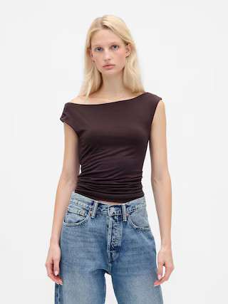 Off-Shoulder Ruched Crop Top | Gap (US)