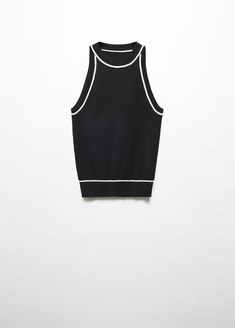 Knitted top with wide straps -  Women | Mango USA | MANGO (US)