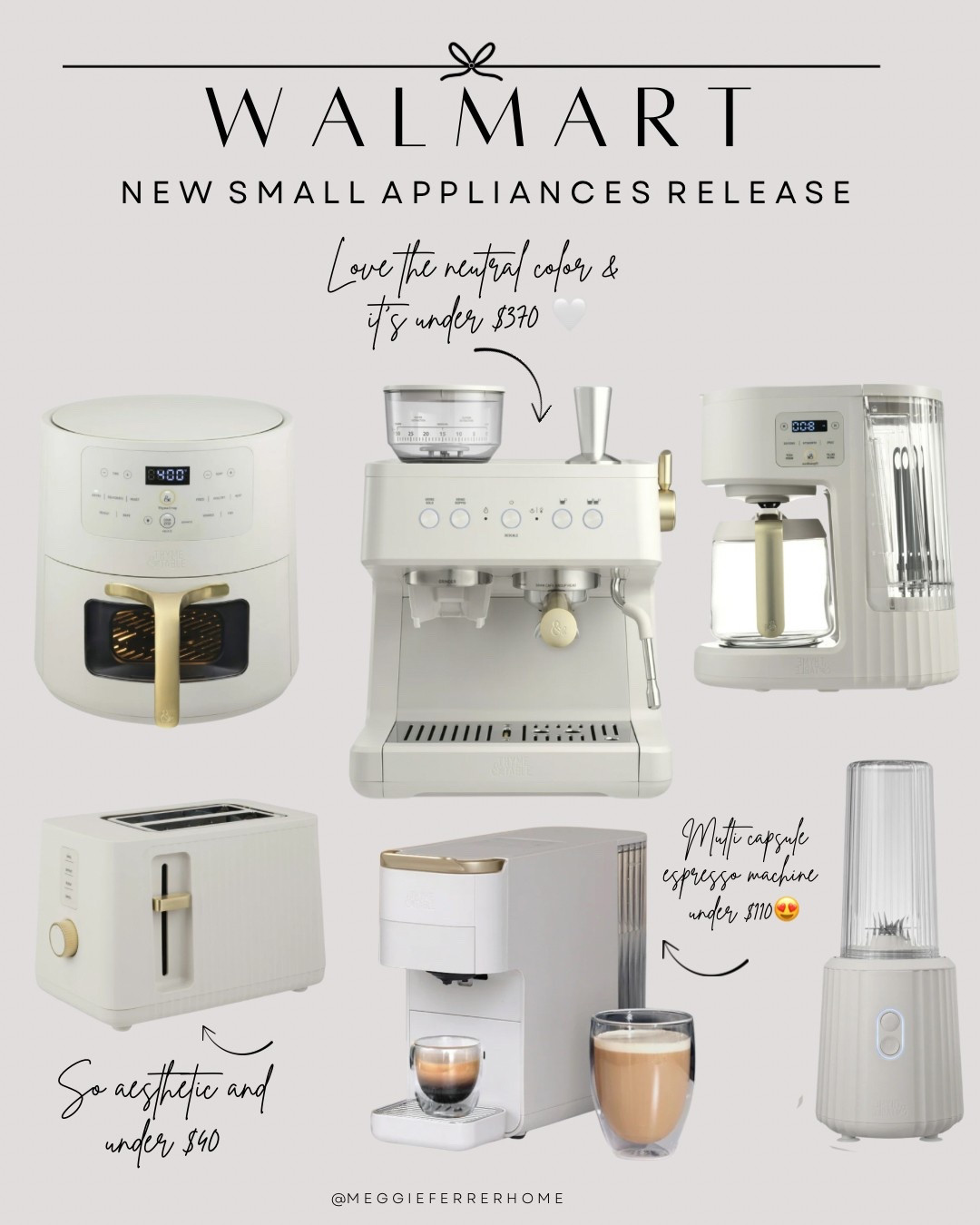 Walmart’s new small appliances drop is giving me all the neutral, minimalist vibes — and these prices are so good! 🤍✨ From air fryers to espresso machines (including that super sleek multi-capsule one), everything is linked for below 🤍✨

#WalmartFinds #NeutralHomeDecor #MinimalistKitchen #KitchenAppliances #CozyKitchen