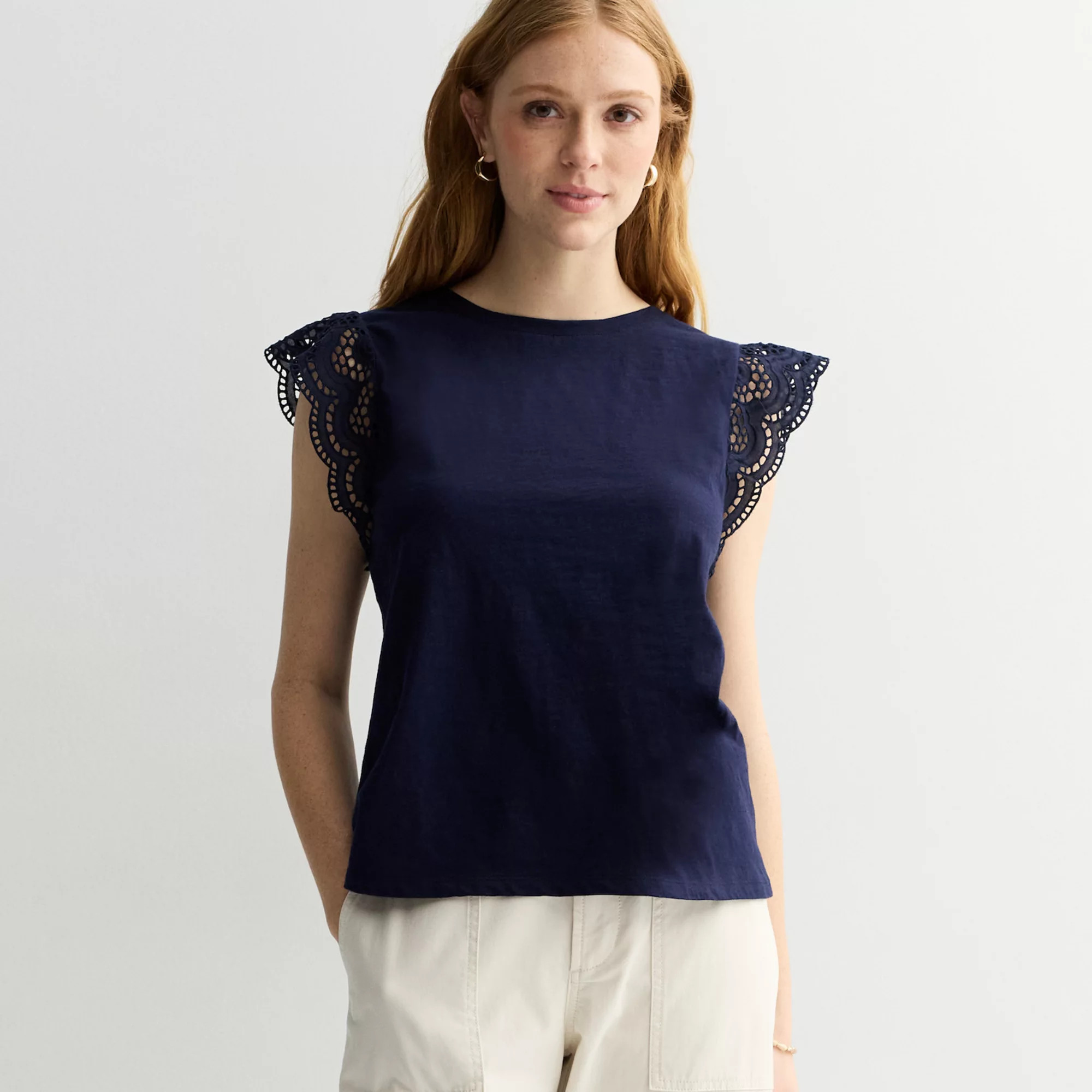 Women's Sonoma Goods For Life® Eyelet Sleeve Knit Top | Kohl's