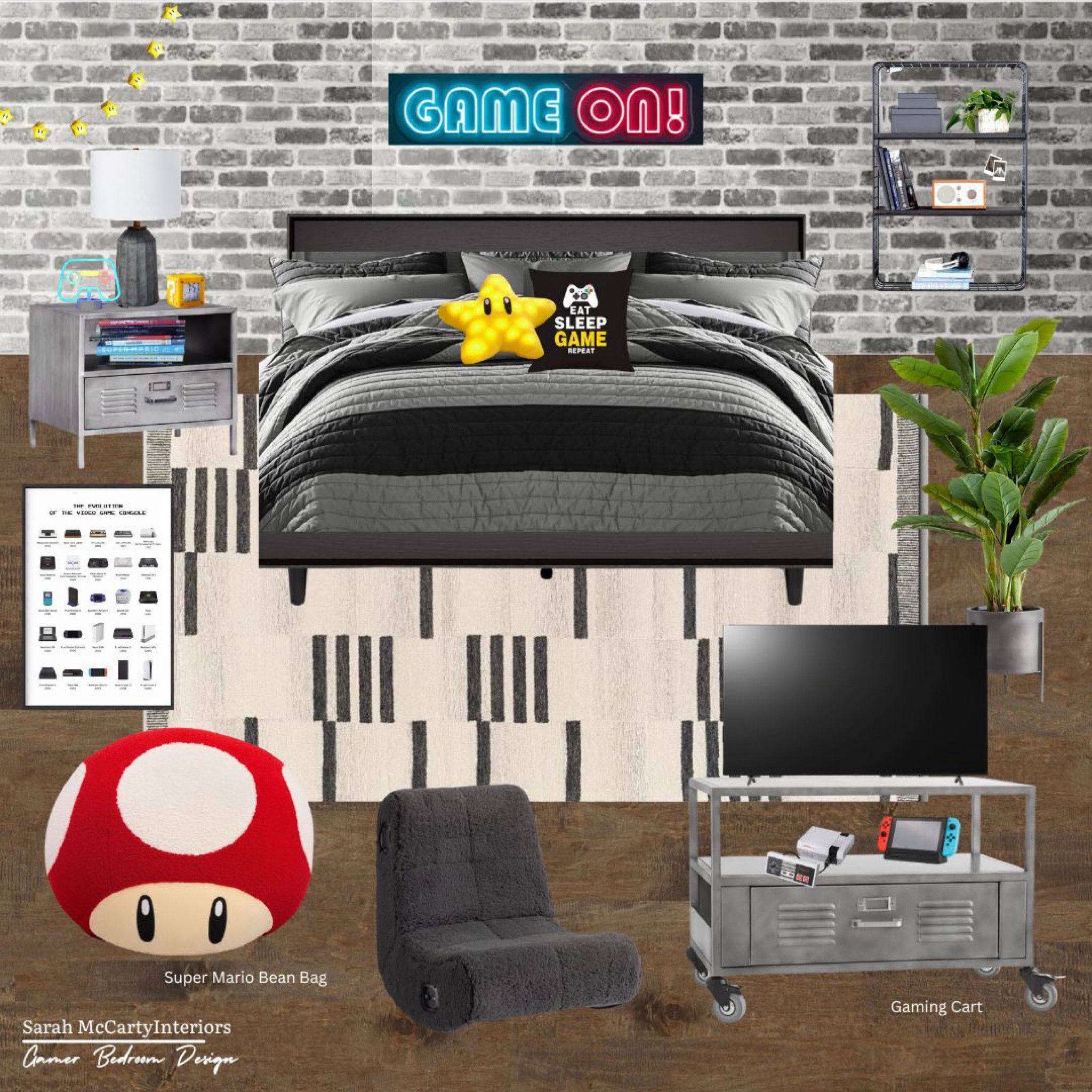 Teen tween bedroom design inspo! For the video game lover in your family 🎮 Kids teen tween furniture, room decor, bedroom decor, bedroom styling, fun bedroom decor 

#LTKhome #LTKkids #LTKstyletip