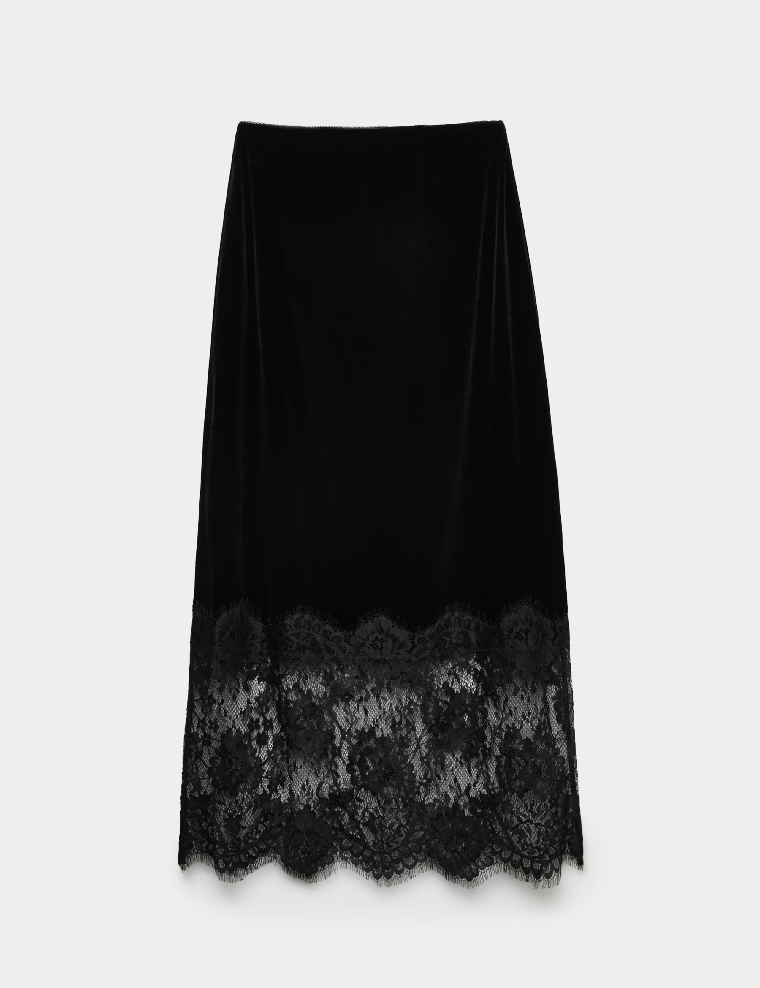 Velvet Lace Detail Midi Pencil Skirt | Marks & Spencer (UK)