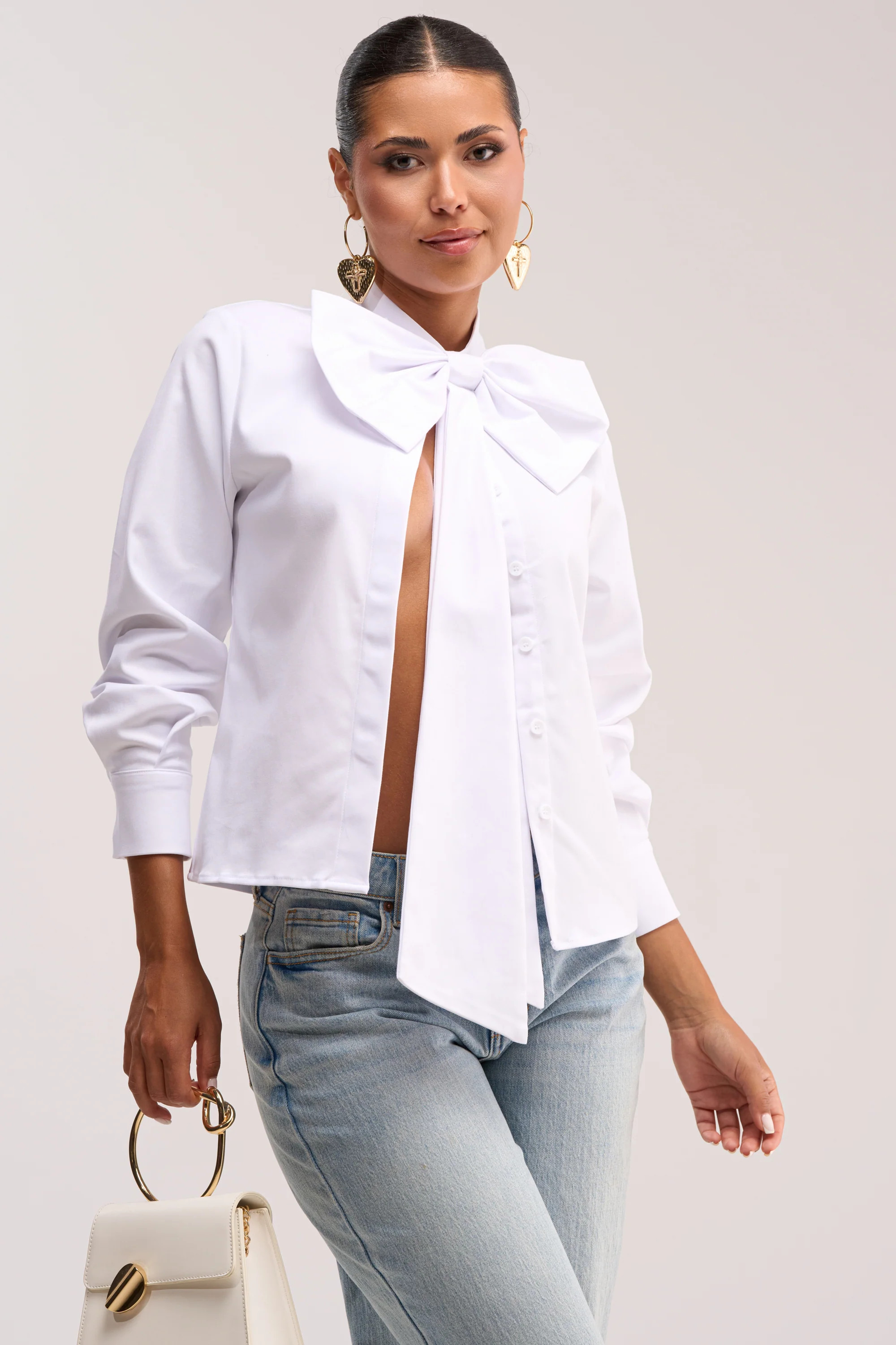 BUSINESS OR PLEASURE POPLIN BLOUSE | AKIRA