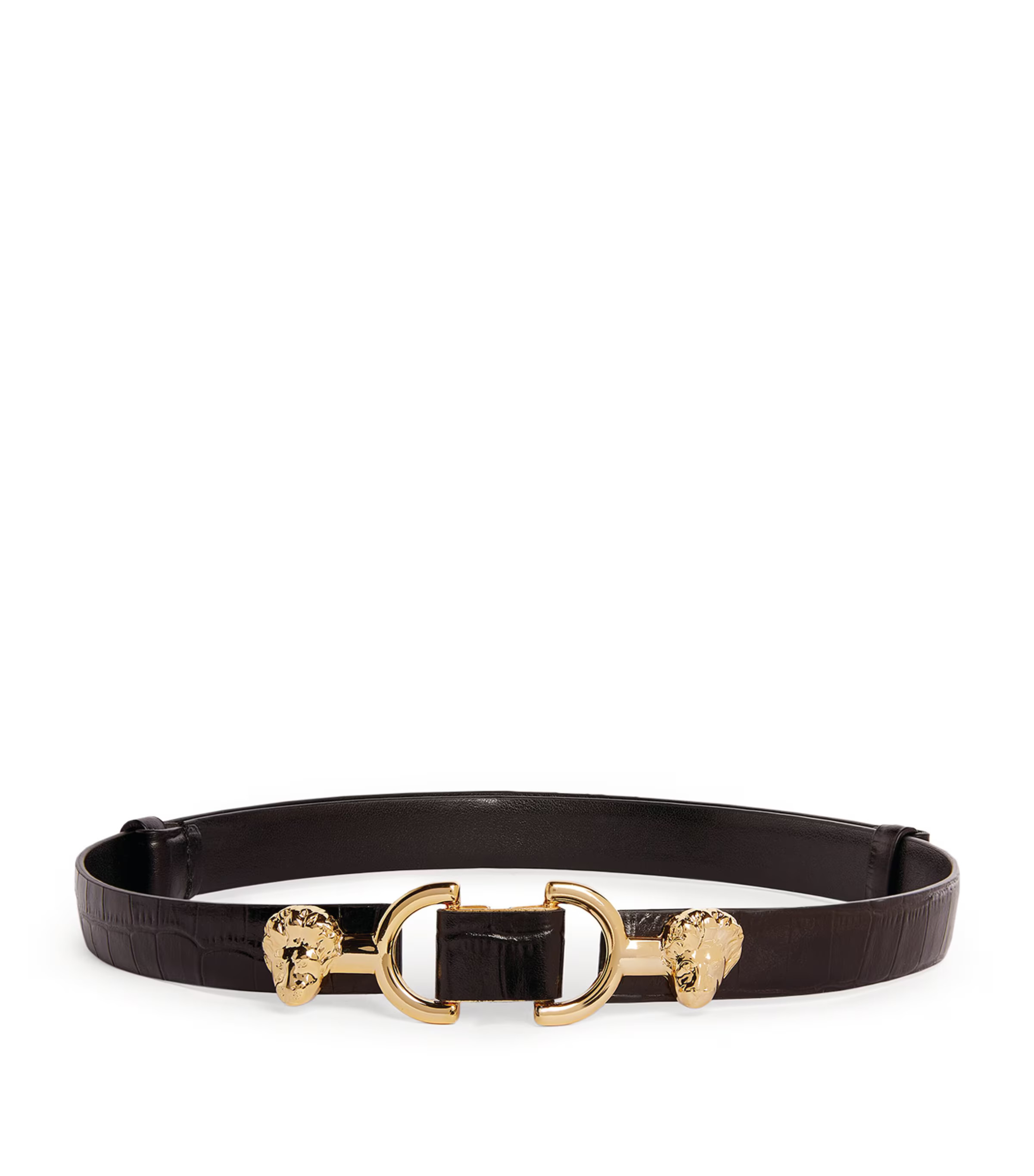 Maje Lion-Embellished Leather Horsebit Belt | Harrods