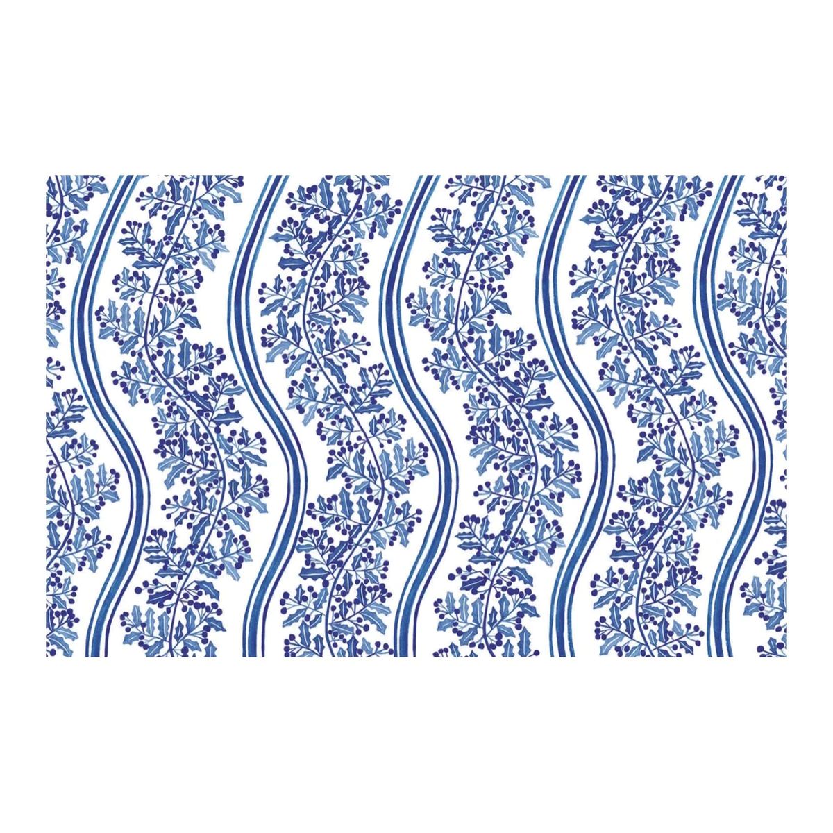 Blue Holly Rectangular Paper Placemats (Set of 24) | Sea Marie Designs