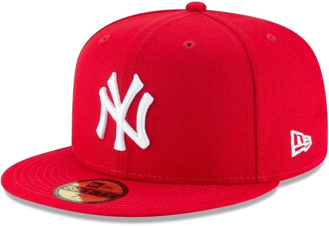 New Era Mens New York Yankees MLB Authentic Collection 59FIFTY Cap, Adult, Scarlet | Amazon (US)