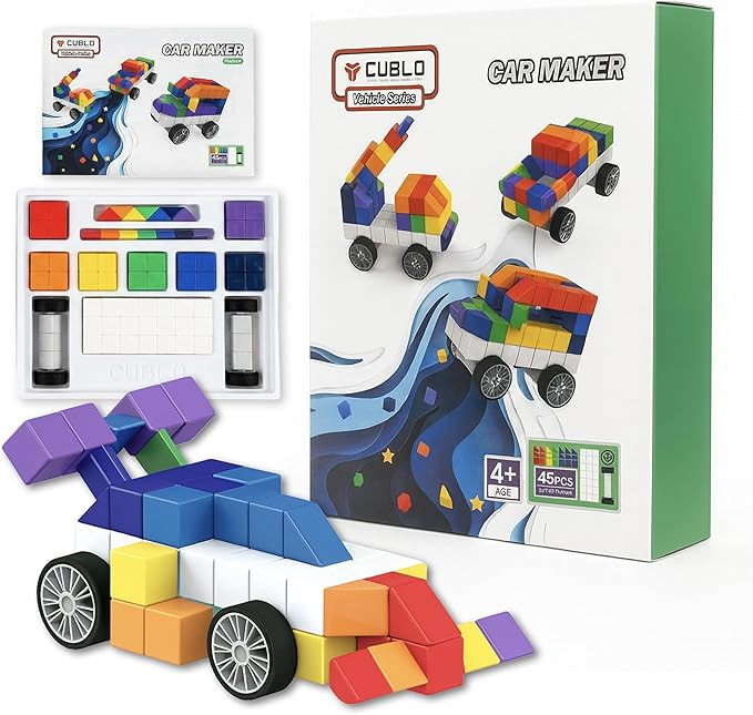 Magic Cube Car Maker, Car Series with Magnetic Cube Block for Childrens Fun & Education, Includin... | Amazon (US)