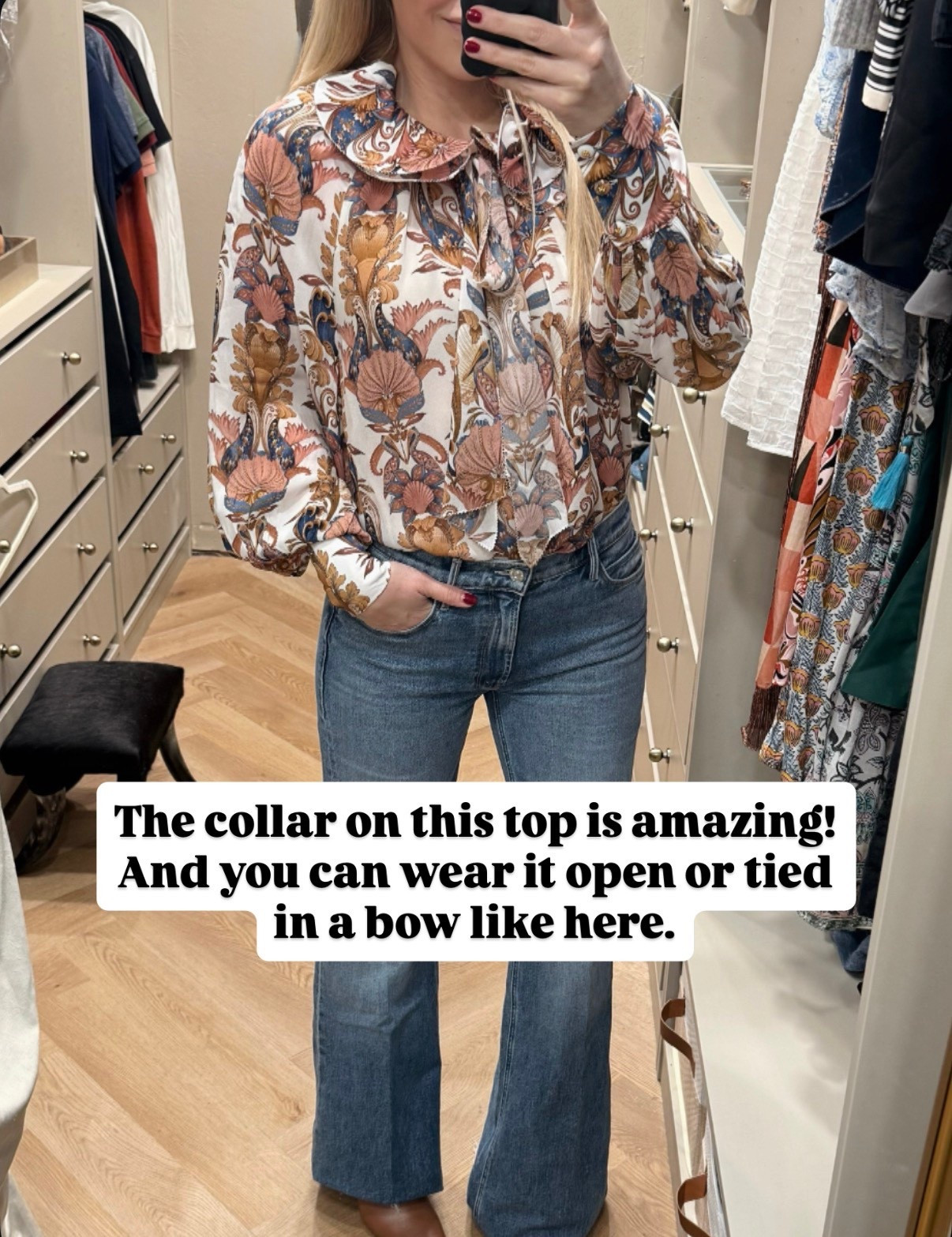 Spring outfit 
**JEANS RUN SMALL BUT HAVE A LITTLE STRETCH**
I sized down for a more loose fit - they do run on the smaller side 