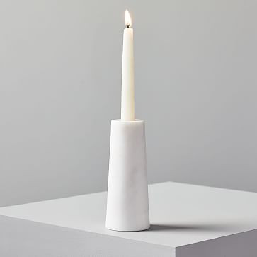Foundations White Marble Reversible Candleholder | West Elm | West Elm (US)