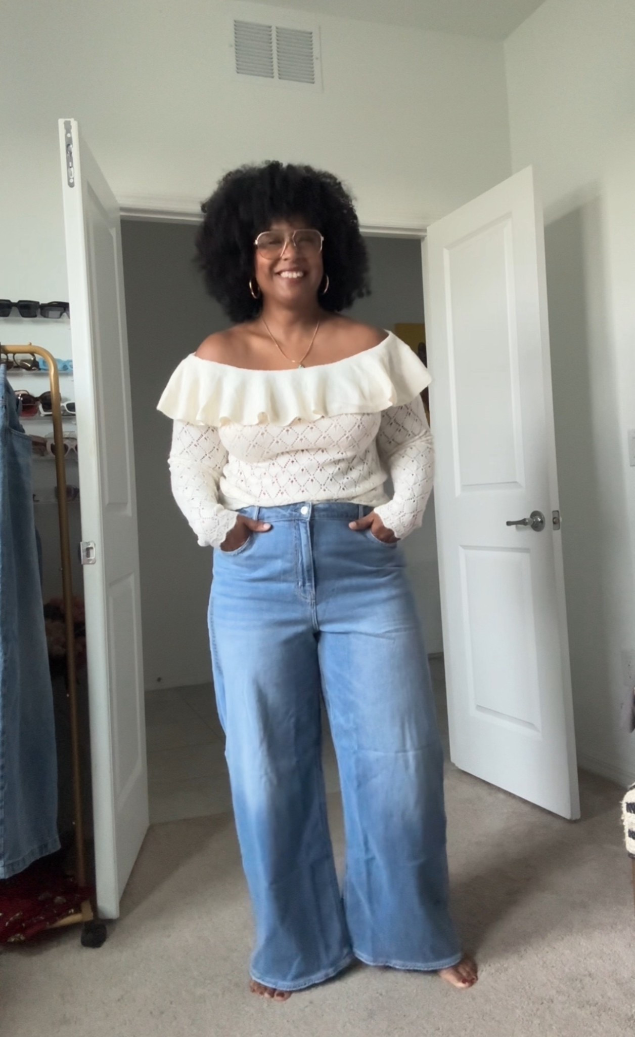 The softest off the shoulder sweater. AE Gifted. 

Wearing Large 

#LTKOver40 #LTKMidsize