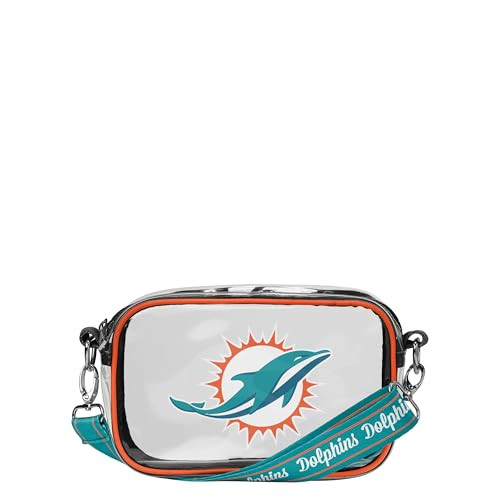 FOCO Miami Dolphins NFL Team Stripe Clear Crossbody Bag | Amazon (US)