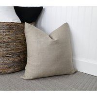 Natural Linen Pillow Cover, Solid Pillow Cover, Euro Sham, Pillow Sham, 18 x 18,  20 x 20, 22 x 22, 23 x 23, 24 x 24, 26 x 26 | Etsy (US)