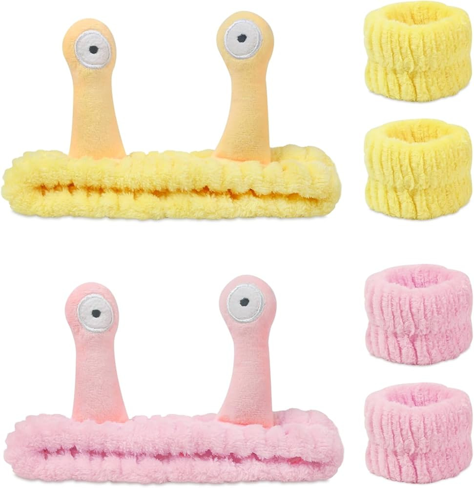 Snail Face Wash Headband Skincare & Wrist Bands for Washing Face Set Cute Spa Headband for Women ... | Amazon (US)