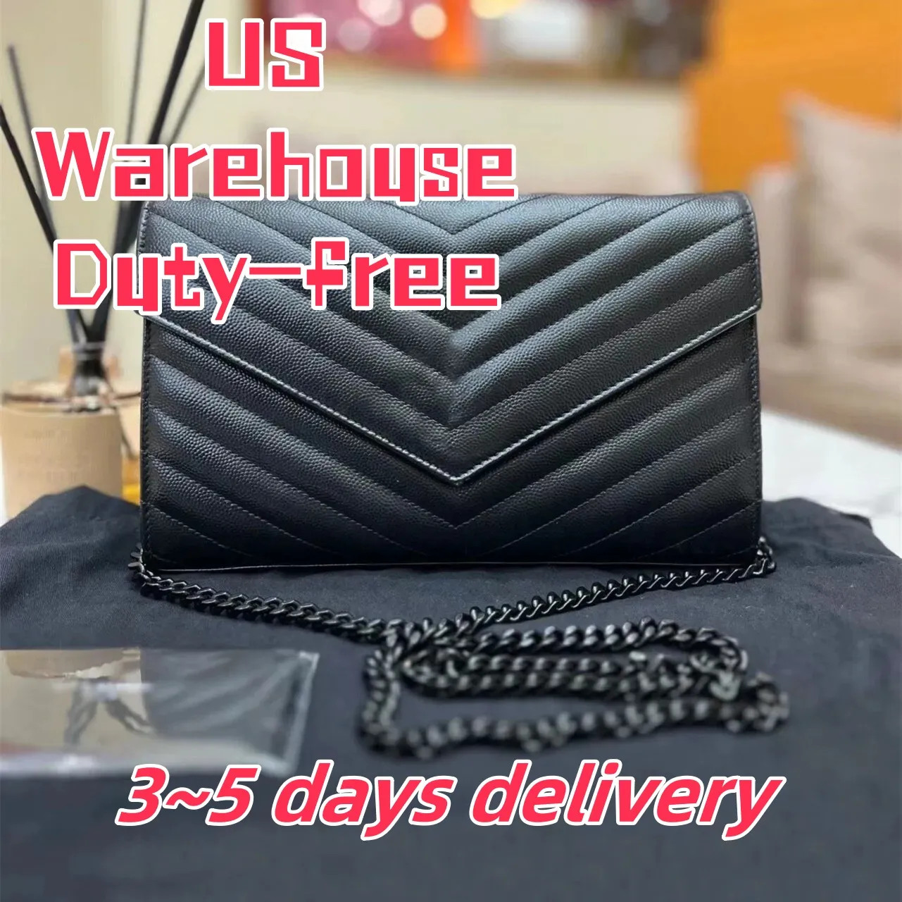 Save Big on Bulk  Designer Bag Womens Shoulder Bag Wallet Fashion Black Chain Handbag Bag Caviar ... | DHGate