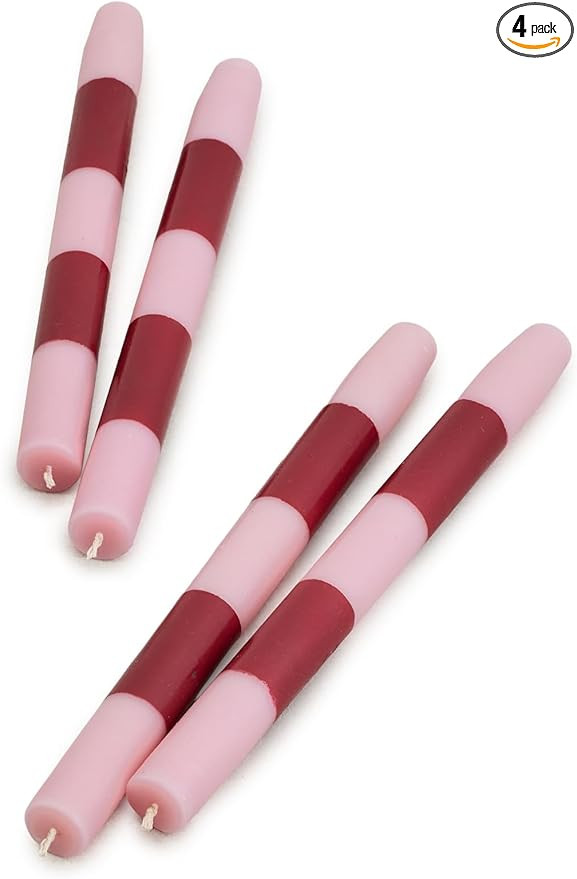 Women's Striped Dinner Candle, Red/Pink, One Size | Amazon (US)