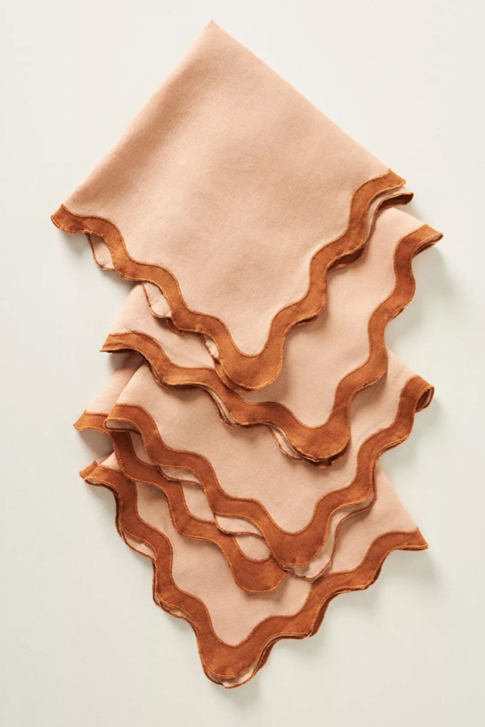 Scalloped linen napkins in peach and rust, summer dinner party, linens, tableware 

#LTKunder100 #LTKxAnthro #LTKhome