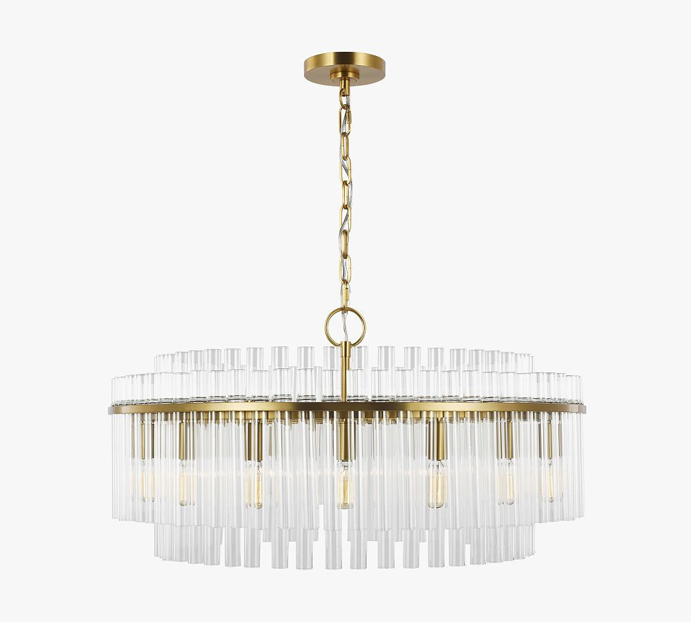 Scarlett Round Glass Chandelier, Large 32", Burnished Brass | Pottery Barn (US)