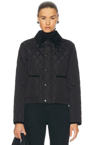 Burberry Cropped Quilted Jacket in Black | FWRD 