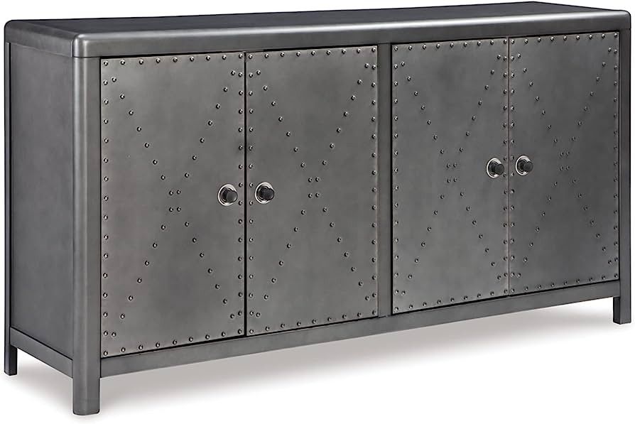 Signature Design by Ashley Rock Ridge Urban Industrial Accent Cabinet or TV Stand, Gray | Amazon (US)