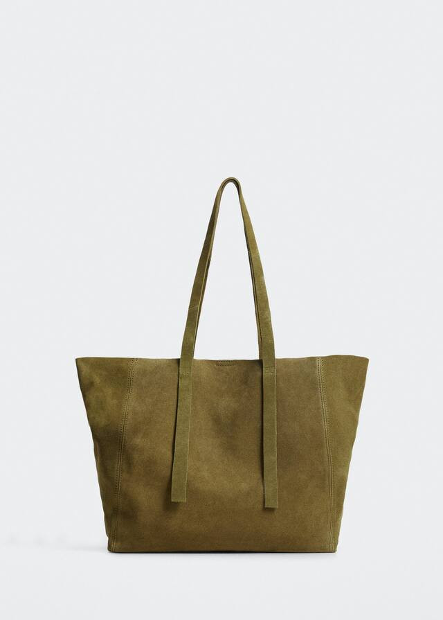 Leather shopper bag -  Women | Mango USA | MANGO (US)