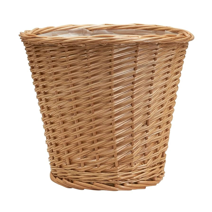 Household Essentials Willow Wicker Waste Basket, Medium, Handwoven with Built-in Plastic Liner, D... | Amazon (US)