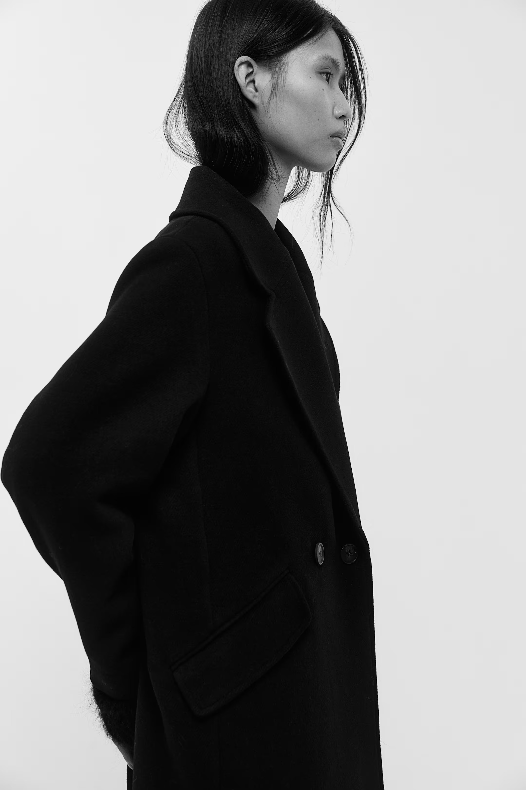 Double-breasted Coat - Black - Ladies | H&M US | H&M (US + CA)