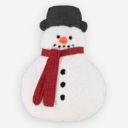 White Sherpa Snowman Cushion 40x50cm | TK Maxx