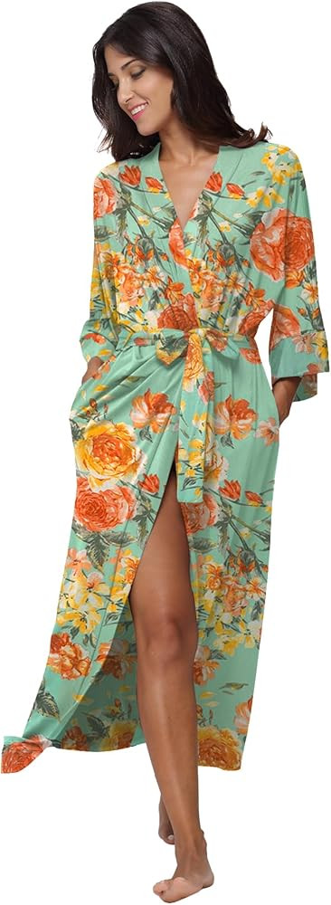 Women's Soft Robes Long Bath Robes Full Length Kimonos Sleepwear Dressing Gown,Solid Color | Amazon (US)