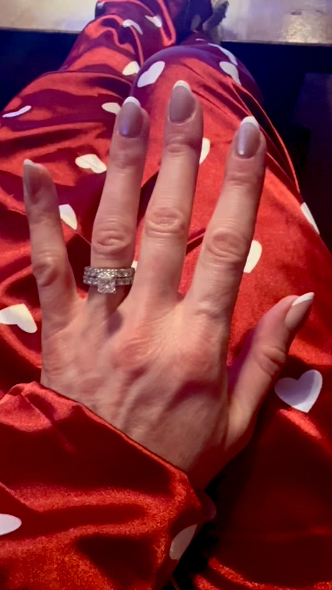 happy February beauties ❤️🤍
Valentine’s Day pajamas. Heart pajamas. Press On Nails. Classic Nails. 

#LTKValentine #LTKselfcare #LTKBeauty