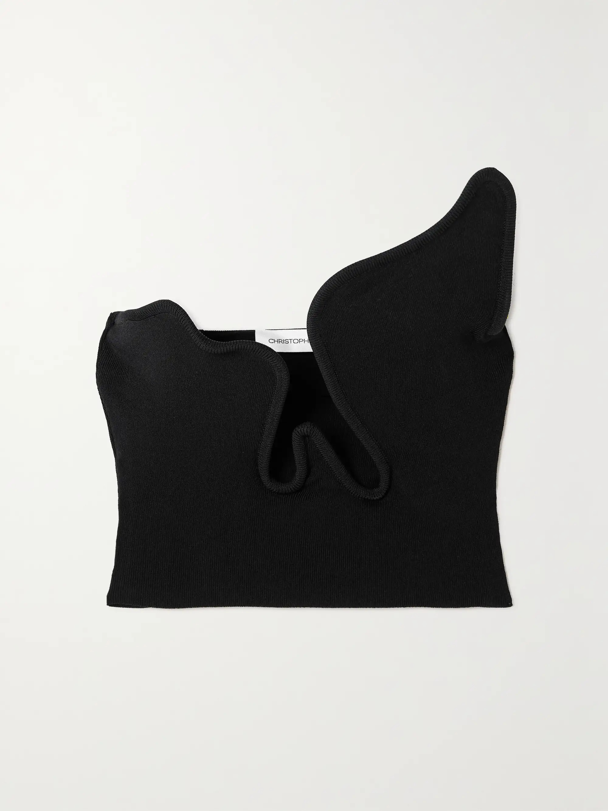 Salacia cropped strapless asymmetric ribbed-knit top | NET-A-PORTER (US)