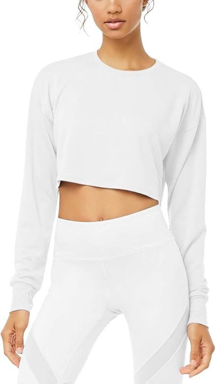 Bestisun Long Sleeve Crop Top with Thumb Hole for Women | Amazon (US)